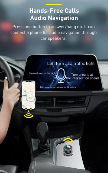 Baseus Fm Transmitter Αυτοκινήτου με Bluetooth/AUX/USB/MicroSD Γρήγορης Φόρτισης