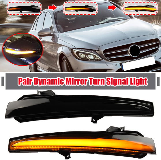 Φλας Led Dynamic για MERCEDES C/S CLASS W205/W222/GLC/W213- 2 Τμχ SMOKED