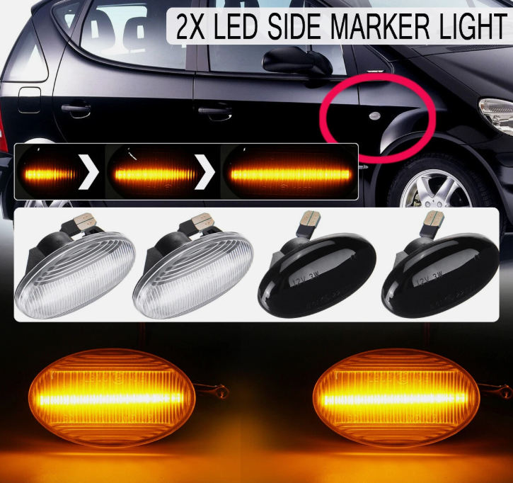 Φλας Led Dynamic για MERCEDES W168/W415/W639/W447/SMART W450&W452- 2 Τμχ SMOKED