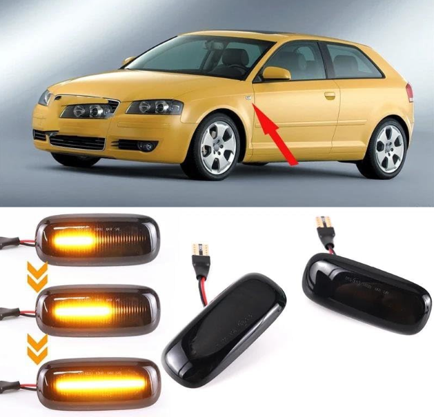 Φλας Led Dynamic για AUDI - 2 Τμχ SMOKED