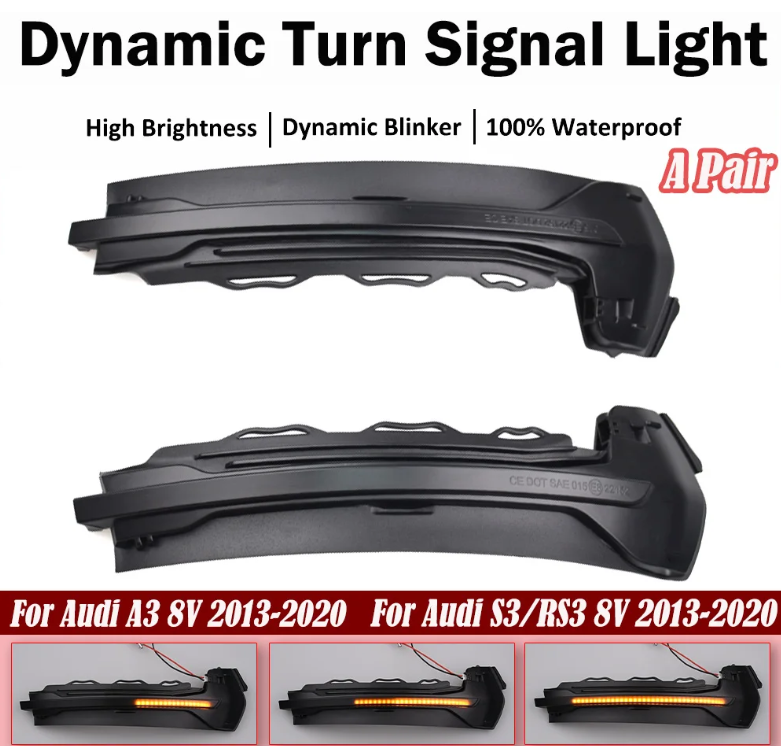 Φλας Led Dynamic για AUDI A3 8V- 2 Τμχ SMOKED