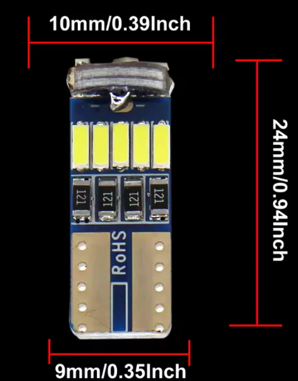Λάμπα LED T10 CANBUS– 6W /300Lm/ΠΟΡΤΟΚΑΛΙ - 1τμχ