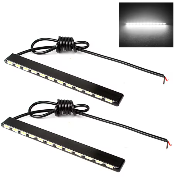 LED DRL LED 12V – Αδιάβροχη Λωρίδα Φωτισμού Ημερήσιας Λειτουργίας Αυτοκινήτου με Αλουμινένιο Σώμα – Λευκό Φως 6000K/2τμχ