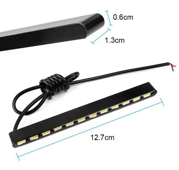 LED DRL LED 12V – Αδιάβροχη Λωρίδα Φωτισμού Ημερήσιας Λειτουργίας Αυτοκινήτου με Αλουμινένιο Σώμα – Λευκό Φως 6000K/2τμχ