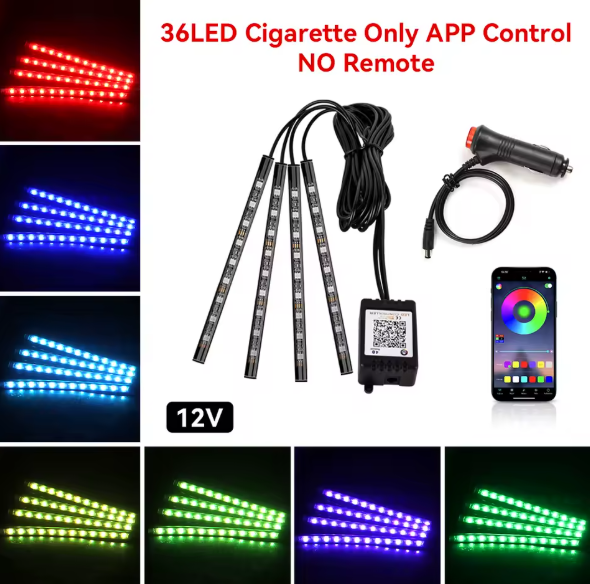 LED RGB Φωτισμός Ambient Light Kit Μέσω app & Μουσική Λειτουργία – 12V-Universal