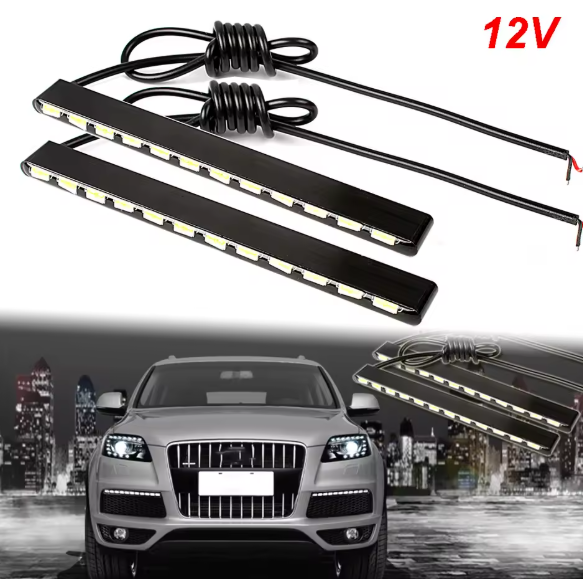 LED DRL LED 12V – Αδιάβροχη Λωρίδα Φωτισμού Ημερήσιας Λειτουργίας Αυτοκινήτου με Αλουμινένιο Σώμα – Λευκό Φως 6000K/2τμχ
