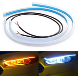 Flexible LED DRL -Φωτα ημέρας με Δυναμικό Φλας – Λευκό/Κίτρινο – 12V