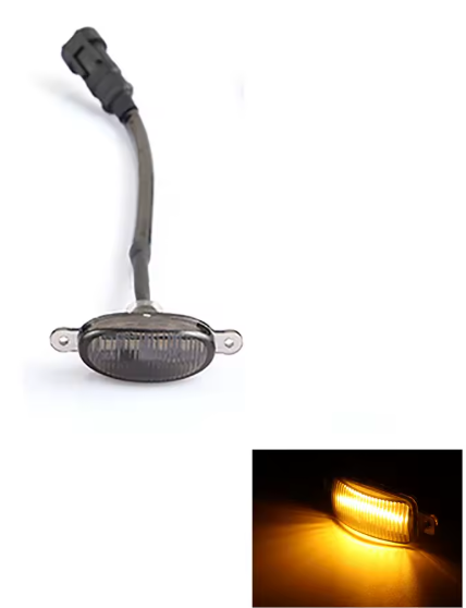 LED Φώτα Γρίλιας Αυτοκινήτου DRL- 12V – Universal, Πορτοκαλί , Αδιάβροχα, 4 Τμχ