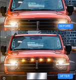 LED Φώτα Γρίλιας Αυτοκινήτου DRL- 12V – Universal, Πορτοκαλί , Αδιάβροχα, 4 Τμχ
