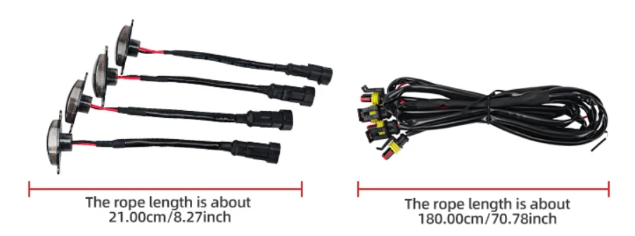 LED Φώτα Γρίλιας Αυτοκινήτου DRL- 12V – Universal, Πορτοκαλί , Αδιάβροχα, 4 Τμχ