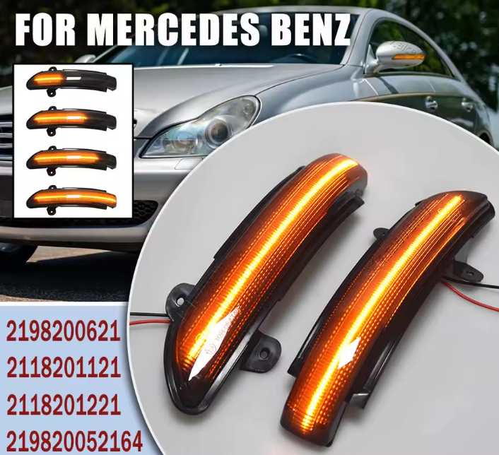 Φλας Led Dynamic για MERCEDES W211 / W221 / W216 / W219- 2 Τμχ SMOKED