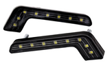 LED Φώτα Ημέρας DRL 12V 6500K – Μαύρο Κέλυφος, Λευκό Φως 6500K