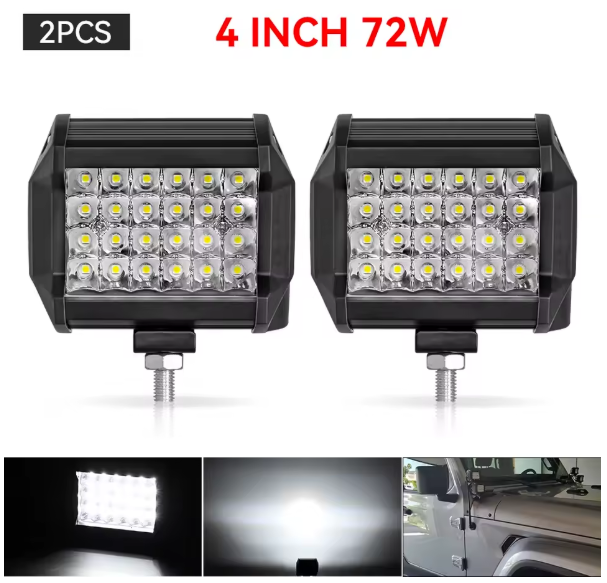 LED Offroad προβολείς NLpearl 4’’ / 2x72W / 12V-24V για SUV, 4x4, Τρακτέρ & Σκάφος (6000K)-2τμχ