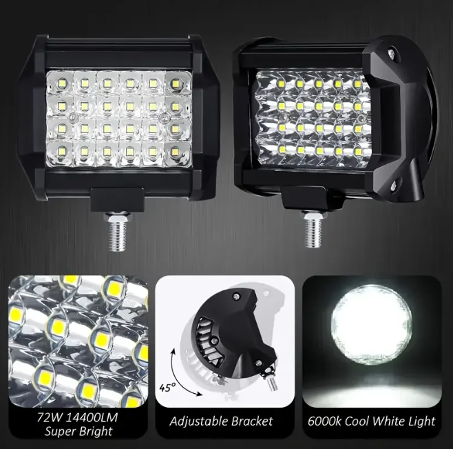 LED Offroad προβολείς NLpearl 4’’ / 2x72W / 12V-24V για SUV, 4x4, Τρακτέρ & Σκάφος (6000K)-2τμχ