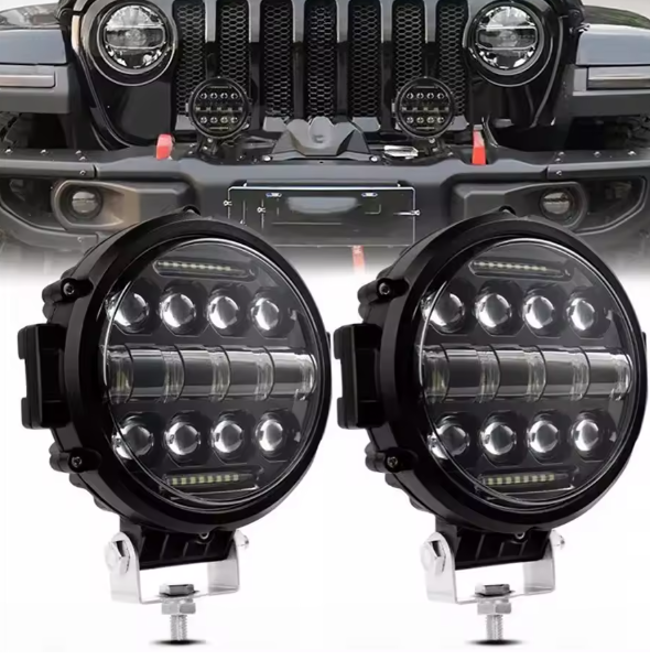 LED Work Lights Προβολείς 7’’ / 2x 150W – 30000LM Spot Beam για Αυτοκίνητο, Μηχανήματα & Σκάφη-2τμχ