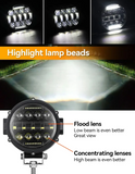 LED Work Lights Προβολείς 7’’ / 2x 150W – 30000LM Spot Beam για Αυτοκίνητο, Μηχανήματα & Σκάφη-2τμχ
