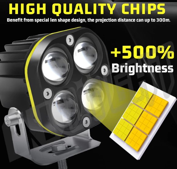 Σετ Προβολέων LED 3 ιντσών - 240W / 50,000 LM IP68 – Φώτα Offroad για SUV, 4x4, Τρακτέρ & Σκάφος (12V/24V)