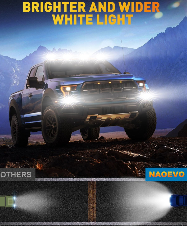 NAOEVO LED Light Bar Προβολέας 4x4 & Off-Road – 180W 6000K, IP68