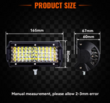 Προβολέας LED Bar 7” - 144W - IP68 - 6000K για Off-Road, SUV & Φορτηγά - 1τμχ