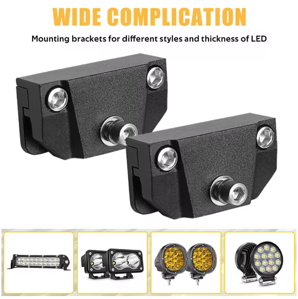 Βάσεις Στήριξης LED Προβολέων για Καπό – Universal Hood Mount Brackets CNC Αλουμινίου-2ΤΜΧ