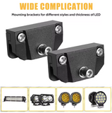 Βάσεις Στήριξης LED Προβολέων για Καπό – Universal Hood Mount Brackets CNC Αλουμινίου-2ΤΜΧ