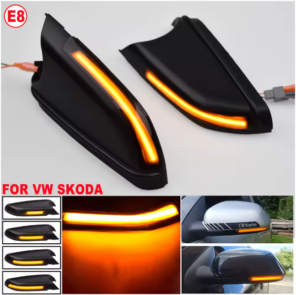 Φλας Led Dynamic για VW / OCTAVIA 5- 2 Τμχ SMOKED