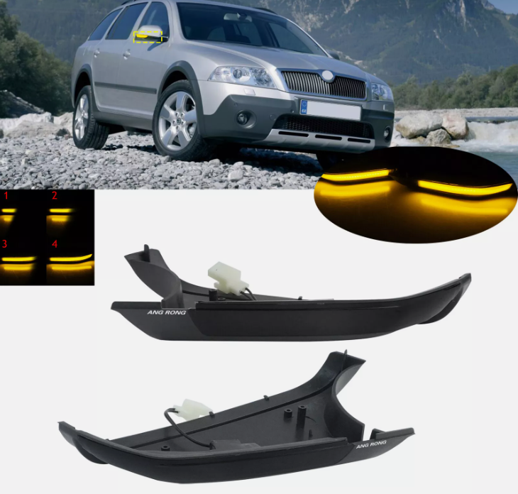 Φλας Led Dynamic για VW / OCTAVIA 5- 2 Τμχ SMOKED