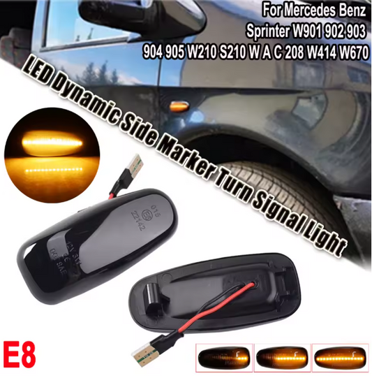 Φλας Led Dynamic για MERCEDES BENZ E / C / S / V / CLK / SLK / VITO / VANEO / VARIO / SPRINTER - 2 Τμχ SMOKED