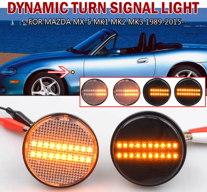 Φλας Led Dynamic για MAZDA MX5 - 2 Τμχ SMOKED