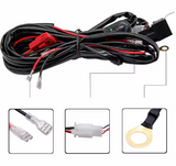 Wiring Harness Kit 2 Output με Relay & Διακόπτη – Πλεξούδα Καλωδίωσης 12V–24V για LED Φώτα-Προβολείς