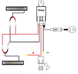 Wiring Harness Kit 2 Output με Relay & Διακόπτη – Πλεξούδα Καλωδίωσης 12V–24V για LED Φώτα-Προβολείς