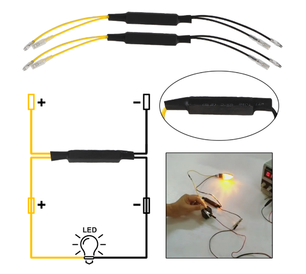LED Resistor Adapter 21W/26Ω – Αντιστάσεις για LED Φλας κατά του Fast Flash (Σετ 2τμχ)