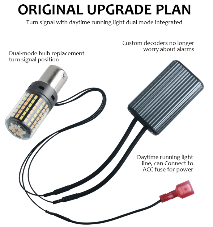 LED Φλας & Ημερήσια Φώτα DRL -  BA15S – Υψηλή Φωτεινότητα 2880 LM , CANBUS 12V - 2τμχ