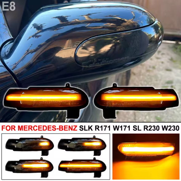 Φλας Led Dynamic για  Mercedes Benz SLK / SL- 2 Τμχ SMOKED