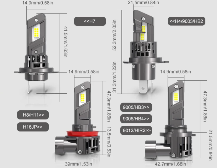 LED Λάμπες MAXGTRS H4 / 9003 / HB2 CANBUS Υψηλή Φωτεινότητα & Εύκολη Εγκατάσταση 20000LM – 6000K (Σετ 2τμχ)
