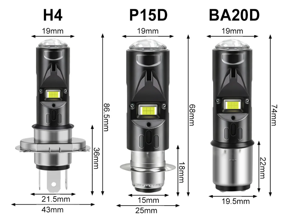 LED Λάμπα Μοτοσυκλέτας P15D - 20000LM – Λευκό Φως 6500K (Plug & Play)
