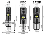 LED Λάμπα Μοτοσυκλέτας BA20D - 20000LM – Λευκό Φως 6500K (Plug & Play)
