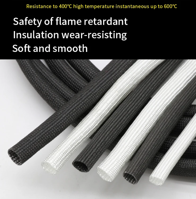 Πυρίμαχη Κάλτσα Fiberglass έως 600°C – Φ5mm - Μαυρο