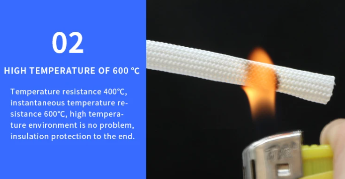 Πυρίμαχη Κάλτσα Fiberglass έως 600°C – Φ5mm - Μαυρο