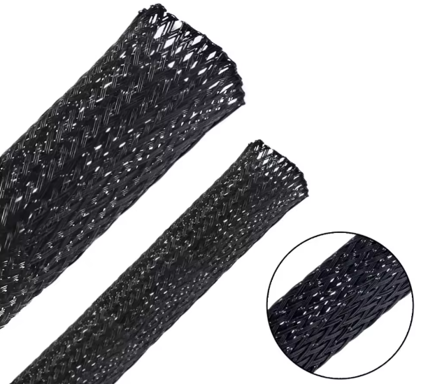 Κάλτσα Οργάνωσης & Προστασίας Καλωδίων (Snake Skin) – Ελαστική Πλεκτή Sleeve -Φ10mm - μαυρο