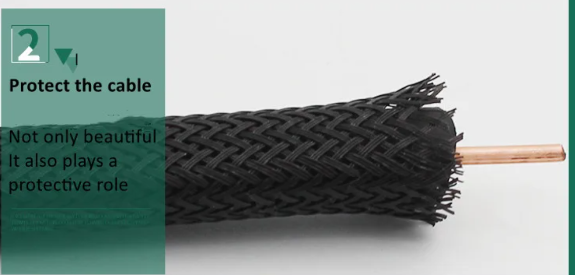 Κάλτσα Οργάνωσης & Προστασίας Καλωδίων (Snake Skin) – Ελαστική Πλεκτή Sleeve -Φ10mm - μαυρο