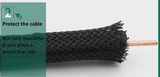 Κάλτσα Οργάνωσης & Προστασίας Καλωδίων (Snake Skin) – Ελαστική Πλεκτή Sleeve -Φ10mm - μαυρο