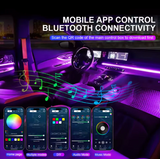 LED Φωτισμός Αυτοκινήτου Ambient symphony Light Kit (6 τμχ) με Bluetooth-App & Αισθητήρα Ήχου