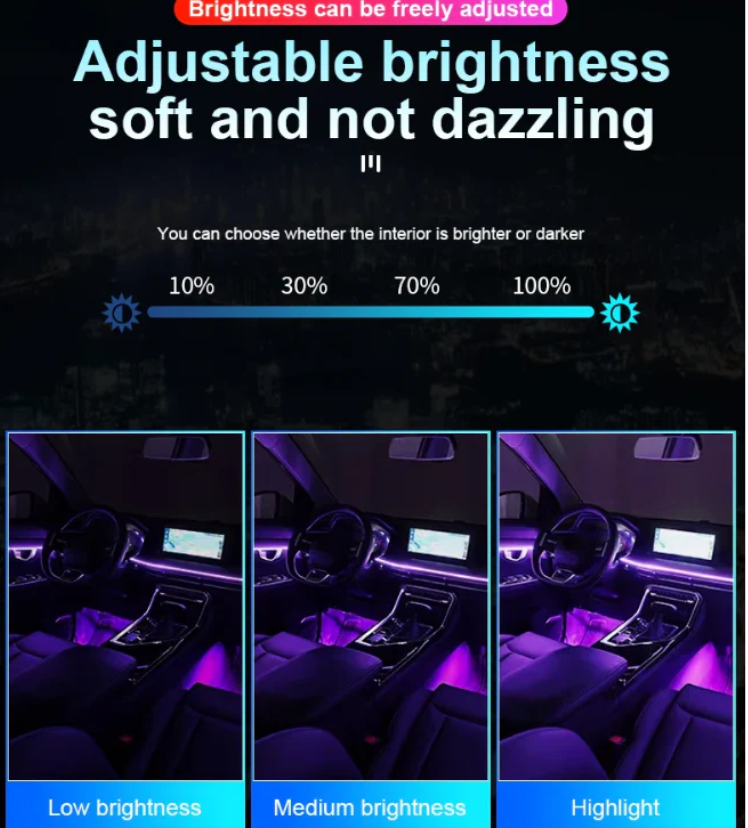 LED Φωτισμός Αυτοκινήτου Ambient symphony Light Kit (6 τμχ) με Bluetooth-App & Αισθητήρα Ήχου