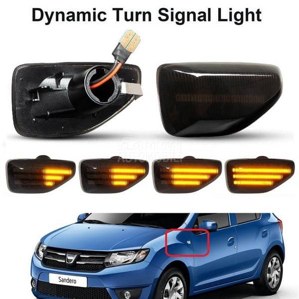 Φλας Led Dynamic για DACIA/RENAULT- 2 Τμχ SMOKED