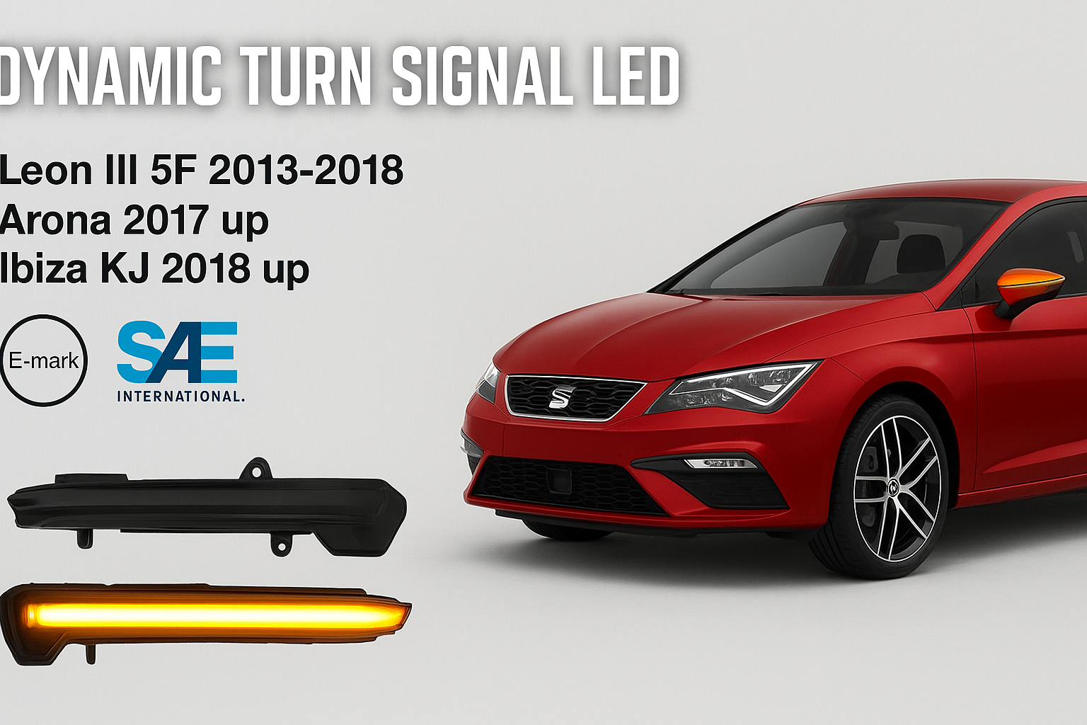 Φλας Dynamic Led για SEAT LEON MK3/IBIZA MK5 -2τμχ SMOKED
