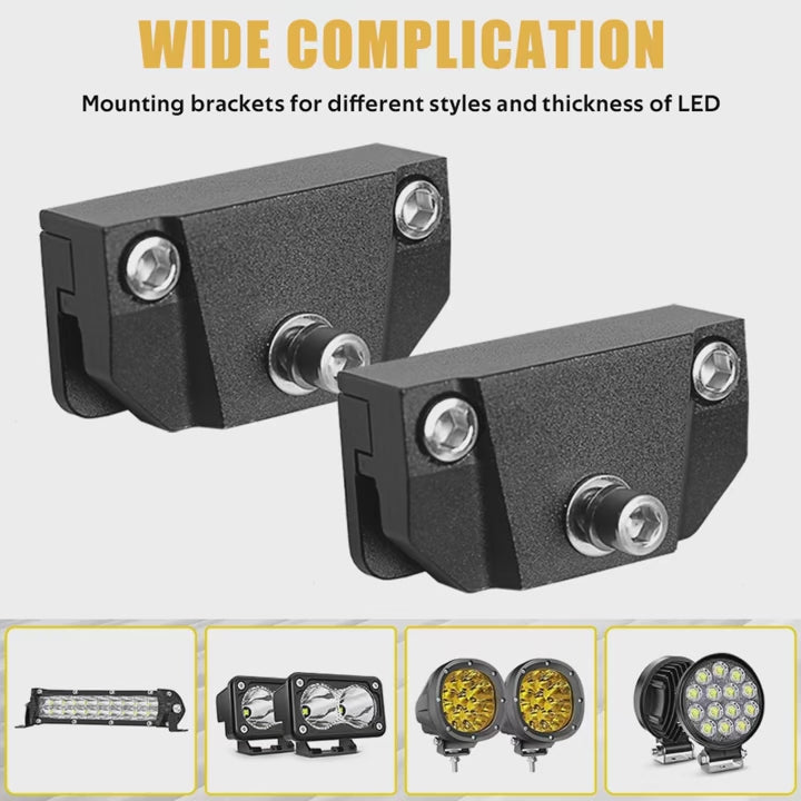 Βάσεις Στήριξης LED Προβολέων για Καπό – Universal Hood Mount Brackets CNC Αλουμινίου-2ΤΜΧ